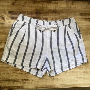 JOE Fresh Striped Cotton Linen Blend Shorts